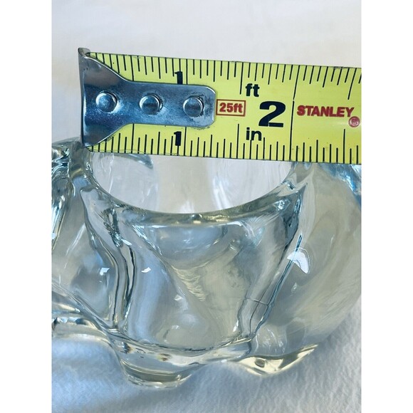 VTG Indiana Crystal Clear Glass Polar Bear Votive Candle Holder Trinket Tray - Picture 9 of 9